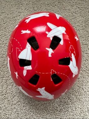 Nutcase Kids Red Airplane Print MIPS Helmet - Size XXS